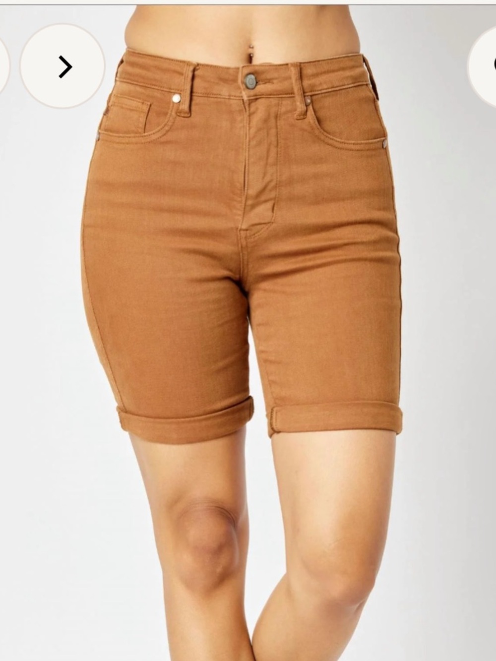 NWT Judy Blue Brown Tummy Control Bermuda Shorts